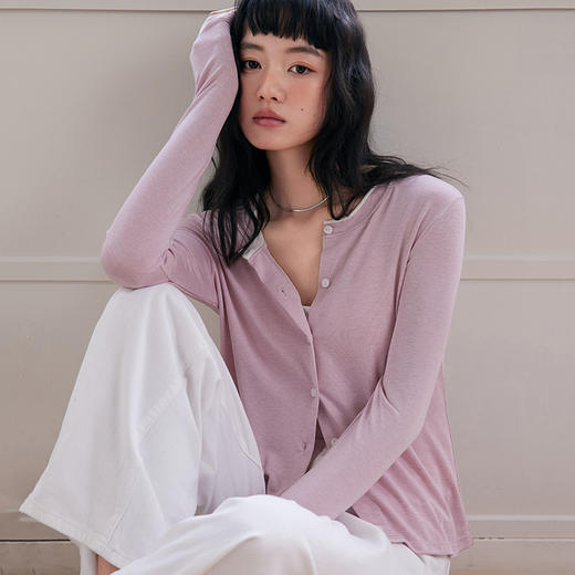 【天丝羊毛系列】断码捡漏！天丝羊毛纽扣打底衫 莱赛尔醋酸百搭开衫修身长袖针织衫 商品图0