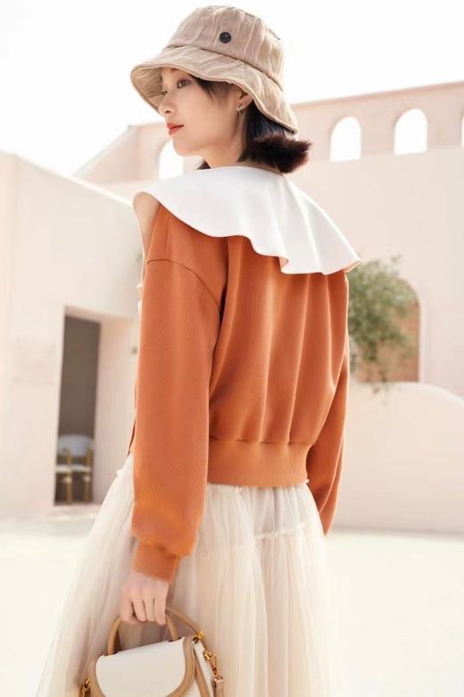 Stay2Weeks 设计款荷叶领撞色卫衣上衣 17804 商品图2