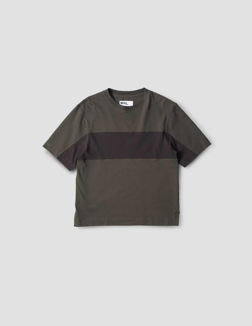 MHL 男士黑茶拼色有机棉短袖T恤 商品图4