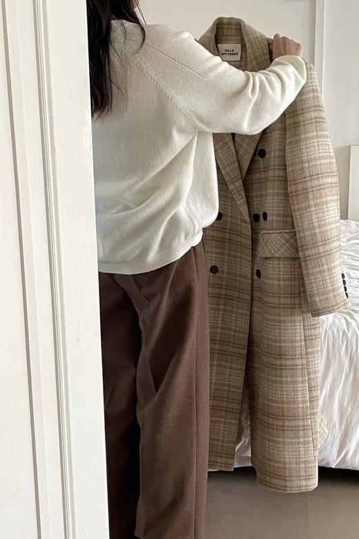 ESTELLICA 咖色质感厚实长裤 17764 商品图1