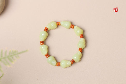 和田玉黄玉【招财貔貅】手串 商品图5