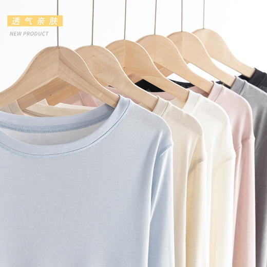 【天丝醋酸系列】春夏醋酸天丝莱赛尔打底衫 圆领罩衫防晒衣 长袖T恤微透外穿针织衫  商品图3