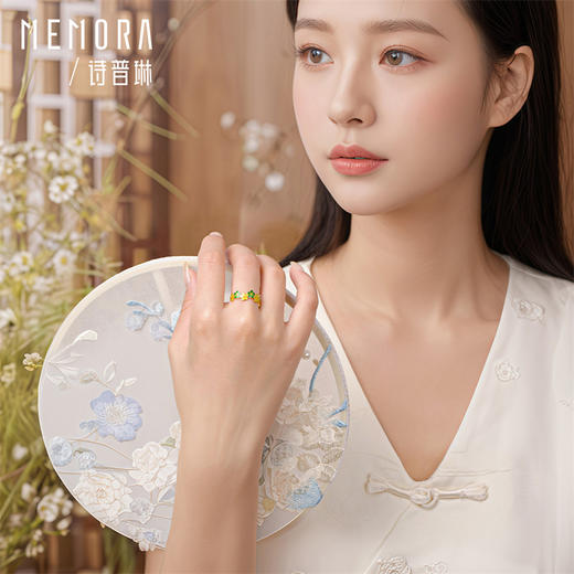 黄金勿忘我繁花戒指 中式浪漫足金戒指送女友首饰礼物【按克计价黄金2】MEMORA诗普琳GR251102 商品图1