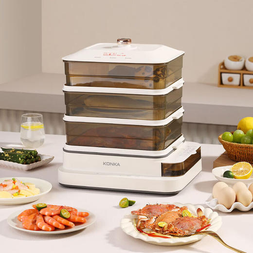 康佳（KONKA）电蒸锅大容量多功能锅家用多层早餐蒸蛋蒸包子蒸锅_KDZL-1680-M电蒸锅（可预约） 商品图0