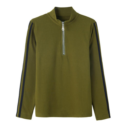 百媚生 早春澳绒拉链立领修身长袖T恤6603 商品图4