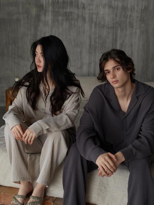 【岚束·叶落秋声】情侣睡衣家居服 100%棉婴儿贴肤面料 商品图10