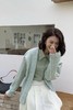 LNNNS 绿色拼接衬衫针织上衣 17818 商品缩略图1
