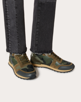 滑轮家经典迷彩男士系带休闲运动鞋