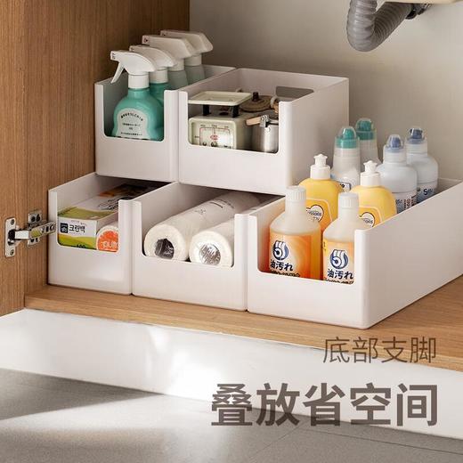 懒角落 橱柜收纳盒直角长方形厨房桌面整理盒子杂物零食收纳储物筐/个 商品图3
