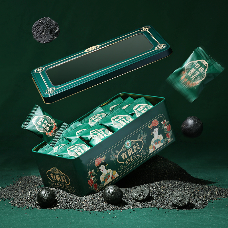 【商城专属】燕之坊有机黑芝麻丸铁盒装独立包装324g