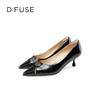 Dfuse迪芙斯2025春季新款羊皮猫跟鞋金属字母扣镂空高跟鞋DFD1111007 商品缩略图7