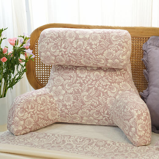 蔓延繁花系列多功能颈枕护腰靠床头靠垫软包大靠背高级感腰靠卧室可拆洗 商品图4