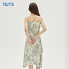 NUTS春秋新品V领时尚优雅修身气质碎花吊带连衣裙333101206 商品缩略图4