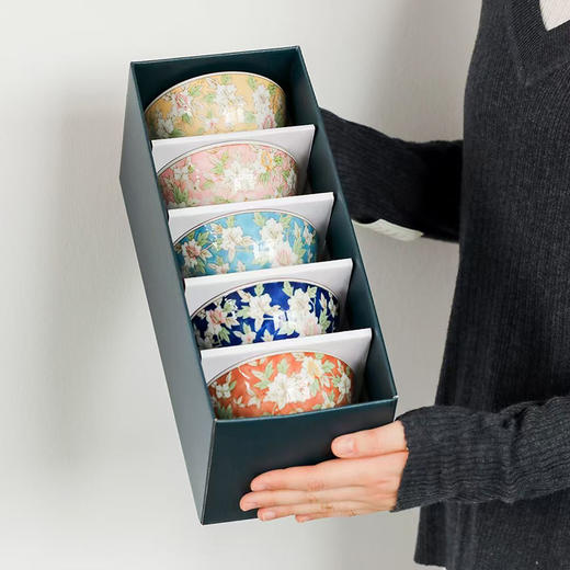 日本遊器物美浓烧山茶花碗5件装 商品图4