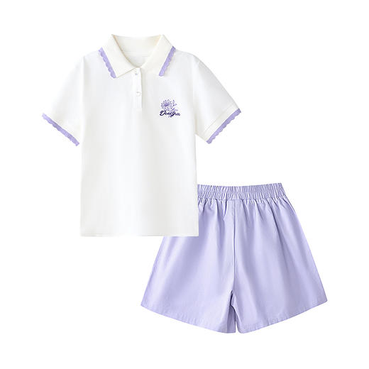 笛莎Deesha 童装女童套装2025夏新款女童甜美polo领上衣短裤套装 商品图4