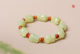 和田玉黄玉【招财貔貅】手串