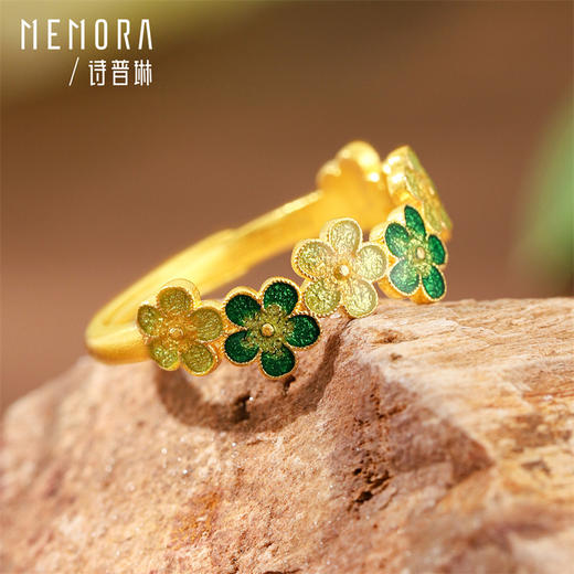 黄金勿忘我繁花戒指 中式浪漫足金戒指送女友首饰礼物【按克计价黄金2】MEMORA诗普琳GR251102 商品图3