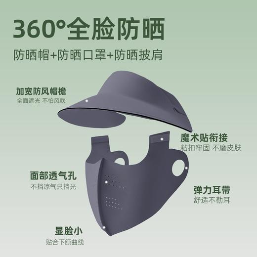 【Mr.evil 夏季防晒帽&口罩套装】可拆卸 可魔术贴胶粘 帽檐加大加宽设计 轻薄不压发型 3D立体防晒设计 商品图1