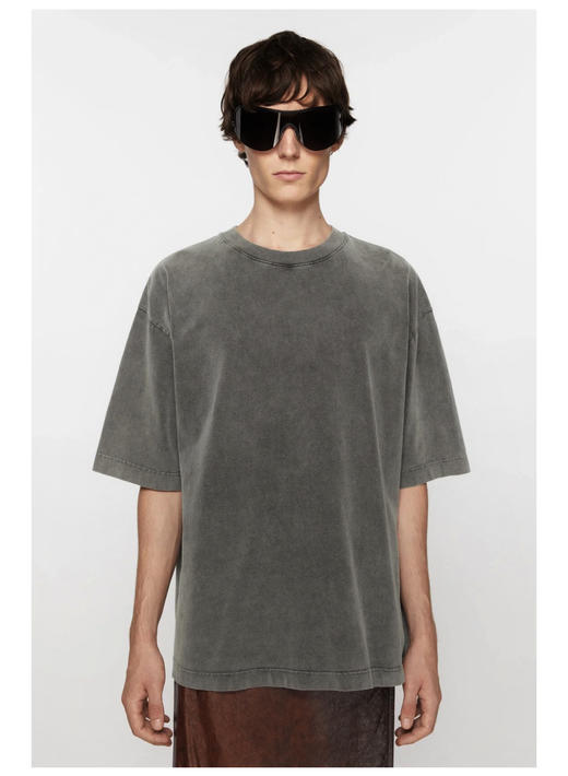 元单好货 U.L  重水洗做旧宽松短袖T恤 宽松百搭 TX398 商品图1