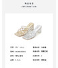 westory夏季新款细中跟方头舒适优雅凉鞋半拖鞋W24BJ62061 商品缩略图5