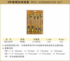 波斯   9件套螺丝批组套	9PC	BS518909