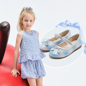 笛莎Deesha 女童童鞋2025夏新款时尚浅口低帮皮鞋