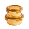 LCB215FU 琥珀色圆形玻璃保鲜盒 商品缩略图0