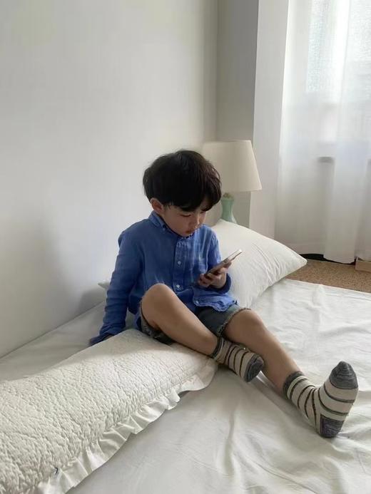 2025春夏季男女中大童亲子经典棉麻吸汗透气小马刺绣休闲衬衫！ 商品图3