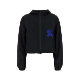 【一】BURBERRY 巴宝莉 女士马术骑士徽标连帽外套 黑色 8105358 A1189