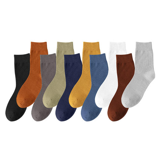 【YW】无忧购29元5双男士中筒袜抗起球精梳棉袜子/吸汗透气耐磨防臭8009M(截单后7天发货) 商品图5