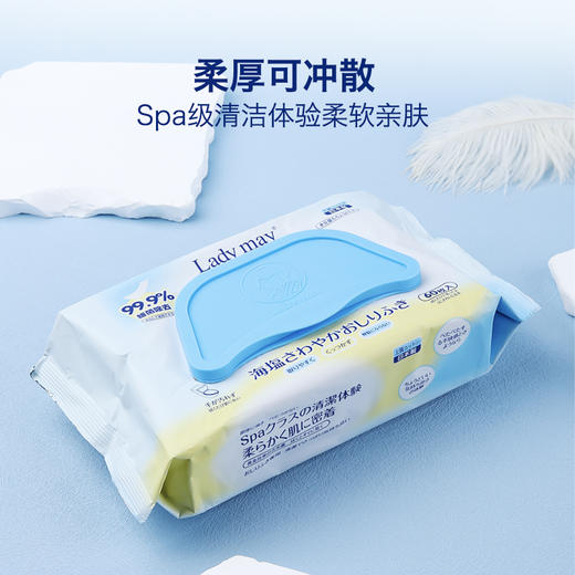 【清仓】9楼母婴生活馆 日本Ladymay卫生湿厕纸家庭实惠装抑菌厕纸湿巾男女性私处擦屁股60抽 活动价： 45.8元/3包 商品图2
