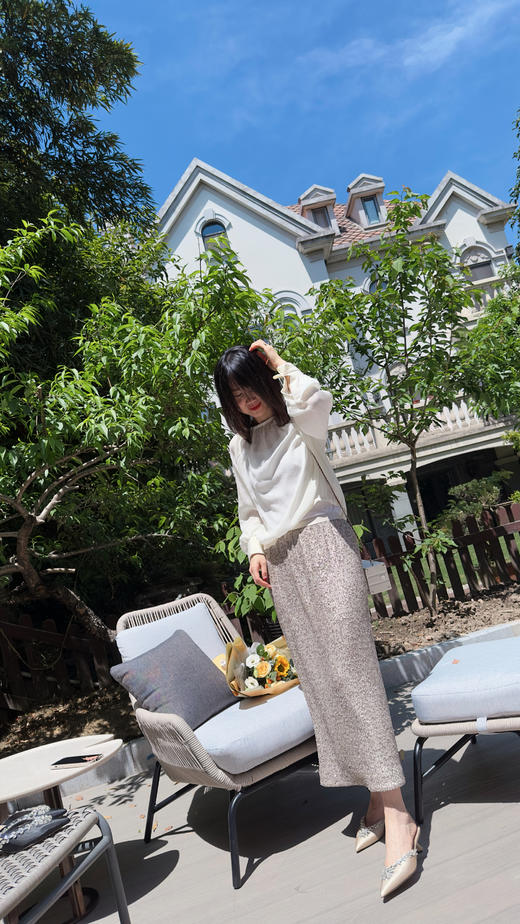 westory春季新款法式尖头小低跟后空鞋礼服鞋新娘婚鞋W24AH57591 商品图5