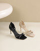 westory方头法式优雅细高跟凉鞋露趾高跟鞋气质名媛S24BG61891 商品缩略图0
