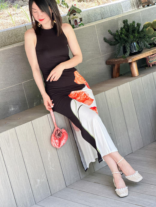 westory夏季新款方根中跟珍珠饰扣方头搭扣包头后空鞋W24CH74341 商品图4