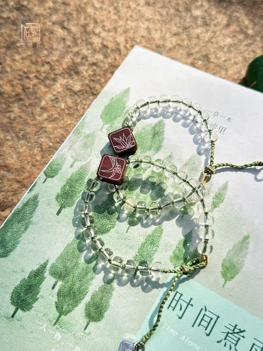 吾行·天然白水晶小叶檀木设计手链 商品图1