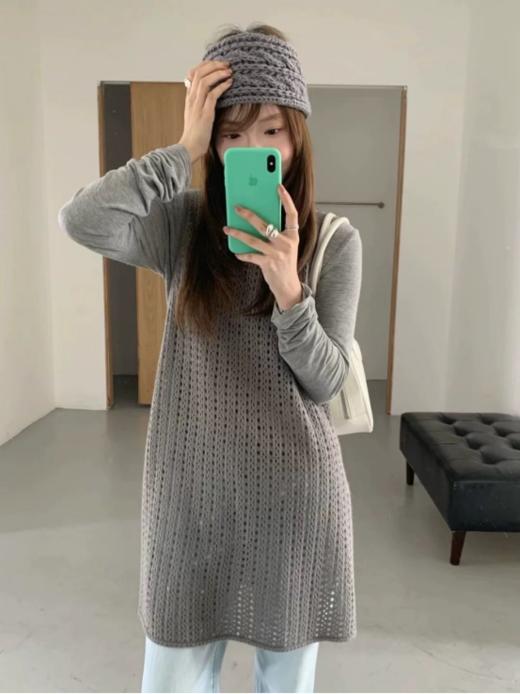 🌺【岚可可韩系镂空叠搭连衣裙】😎 背心裙镂空针织👏真的太绝了织法很好看 ❤️搭配T恤裙、整体很有松弛感!🥰!日常或者逛街约会都可以的~ 商品图4