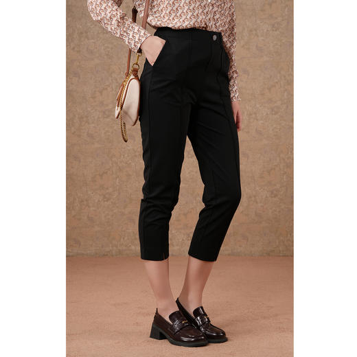 乔万尼简约修身显瘦黑色裤子EM3F323 商品图1