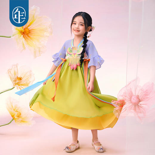 年衣新款超仙古装古风金玉年年汉服裙 | 撞色飘带、更显仙气飘逸、轻盈雪纺面料、柔软亦有型 商品图3