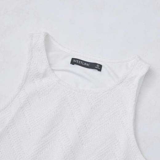 简约设计感柔软拼接针织背心裙女大裙摆连衣裙V0550200 商品图5