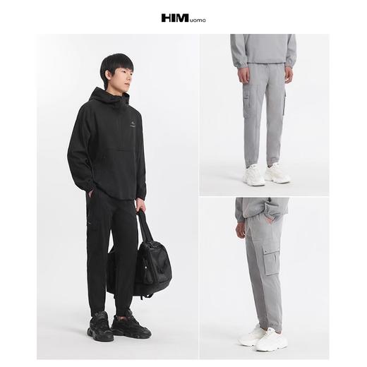 HIM漢崇 简约工装束脚裤男潮流休闲抽绳松紧腰运动长裤 2025秋季 商品图3