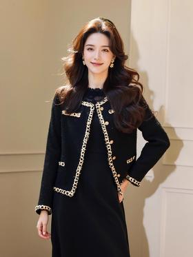 奢姿2025年春季新款大码女装小香风宽松外套胖妹妹遮肚子上衣9903350513