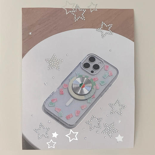 【POPGRIP泡泡骚】银胶唱片 手机粘贴式气囊支架 Backspin旋转系列 玩乐状态 黑胶 银色 音乐 商品图4