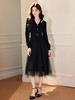 奢姿 2025年春季新款大码女装高级纽扣裙子胖mm设计时尚V领连衣裙9733868002 商品缩略图4