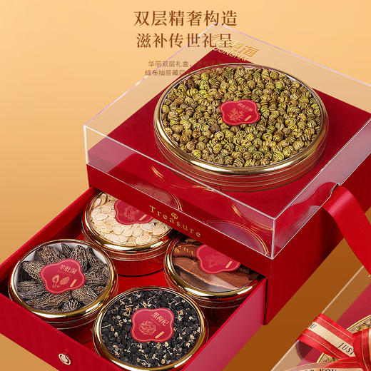 福东海 铁皮石斛西洋参片羊肚菌黑枸杞灵芝五拼325克礼盒 送长辈高端节日送礼 团购 商品图4
