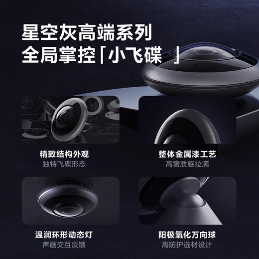【萤石】E4p小飞碟全景摄像机 600万高清家用监控摄像头 商品图1