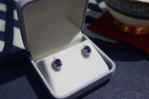 2ct刻面蓝宝石耳钉 商品图3