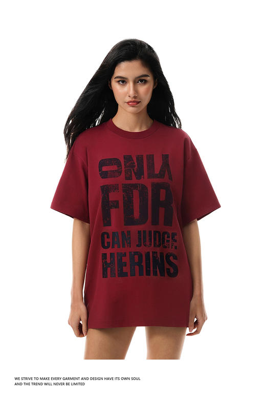 FDR官方店 大标识斑驳做旧短袖t恤男女夏季美式运动宽松情侣上衣 商品图8