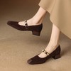 【预售5天】法式复古磨砂真皮一字带粗跟玛丽珍鞋女春秋新款方头中跟浅口单鞋SLLK&sl-7880 商品缩略图2