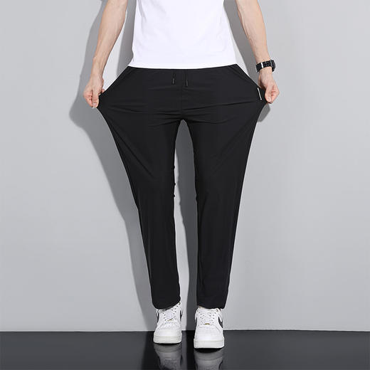 【超大码】【DSY】大依优型大码冰丝裤休闲运动夏季长裤弹力大号裤子加肥加大松紧腰宽松300斤 商品图0