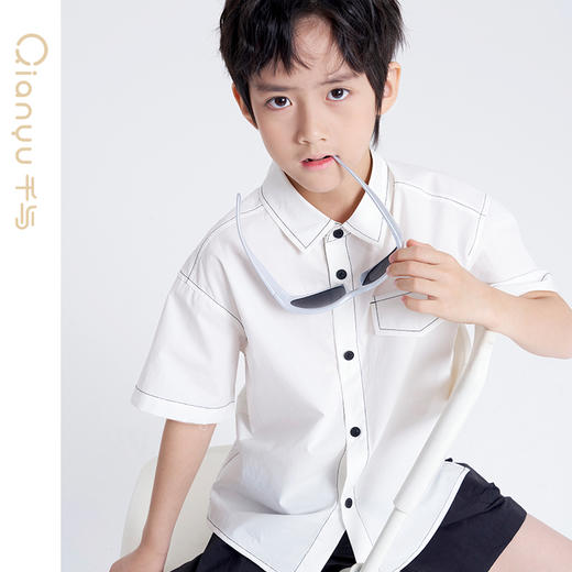 笛莎千与2025夏新款男童休闲百搭男童短袖衬衫 商品图2
